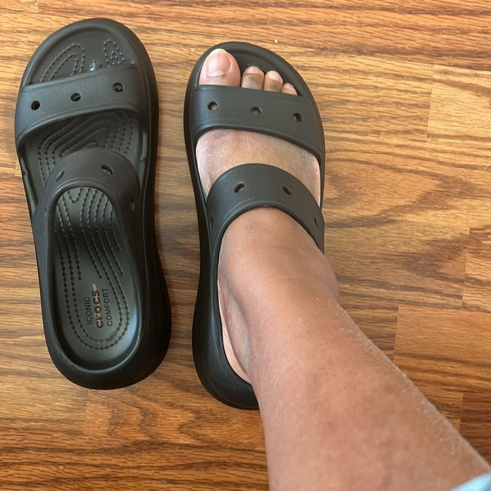 NEW Crocs Black Slide Sandals size M6, W8 - Picture 9 of 12